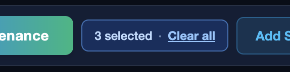 N selected / Clear all chip